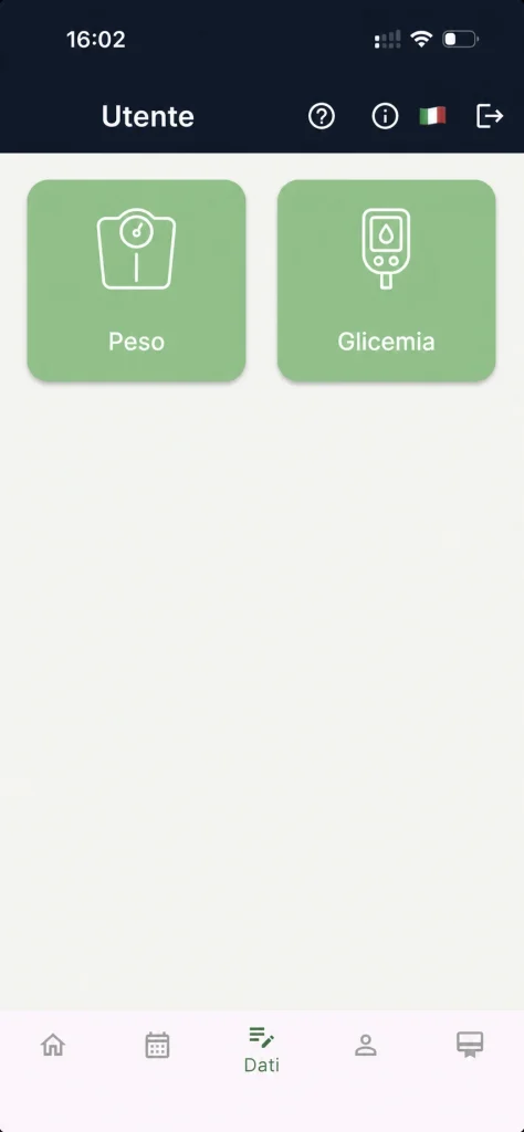 Schermata Dati di Elara Meal